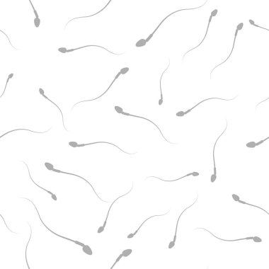 Vektör seamless modeli. Modern arka plan ile stilize spermatozoons. Rasgele tek renkli öğelerin