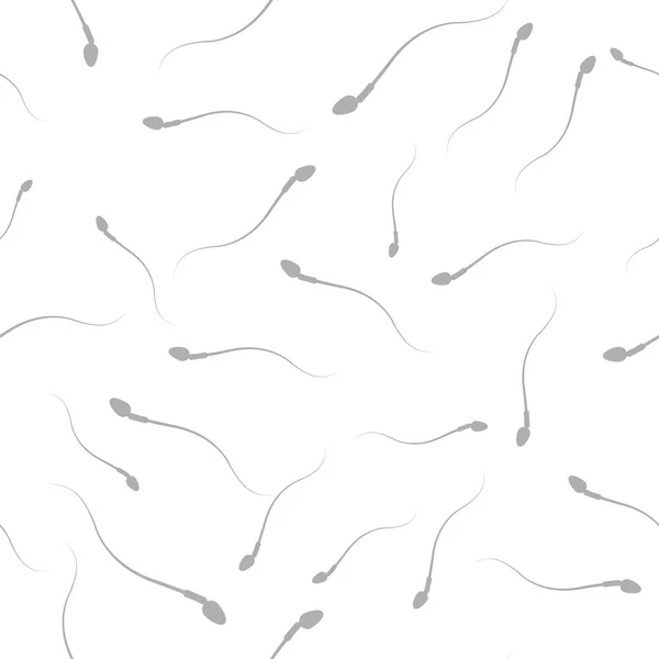 Schema senza soluzione di continuità vettoriale. Sfondo moderno con spermatozoi stilizzati. Elementi monocromatici casuali — Vettoriale Stock