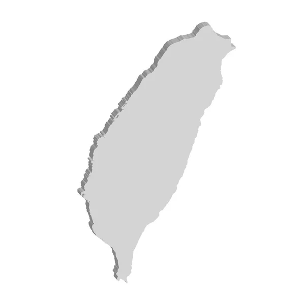 3D vector map of Taiwan. — Stock Vector