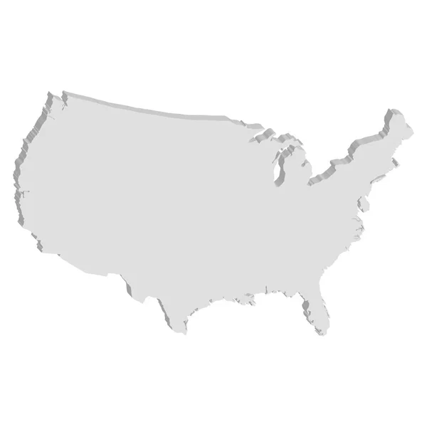 미국의 3d 벡터 지도. — 스톡 벡터