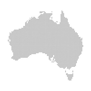 Avustralya noktalı Haritası. Vektör eps 10.