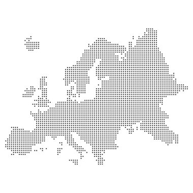 Dottrd Avrupa Haritası. Vektör eps 10.