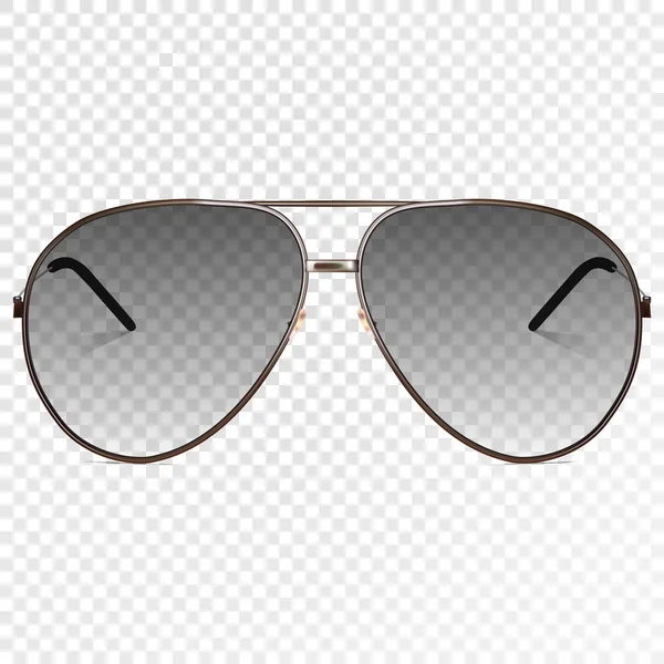 Vector trendy realistic black eye glasses. Modern sunglasses isolated on transparent background. Transparency effect for any background color. Illustration template - for your design. — Stock Vector