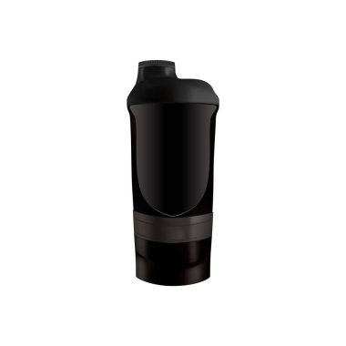 Plastik siyah shaker. Vektör çizim.