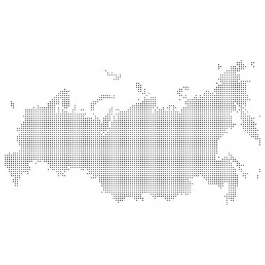 Noktalı soyut Rusya harita. Vektör nokta harita