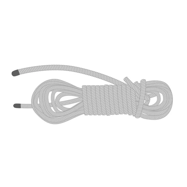 Bobine de corde de marin dynamique. Objet simple isolé sur fond blanc. Tourbillon de corde . — Image vectorielle