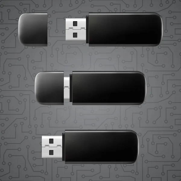 USB-Stick. Realistische Attrappe. Vektor eps10. — Stockvektor