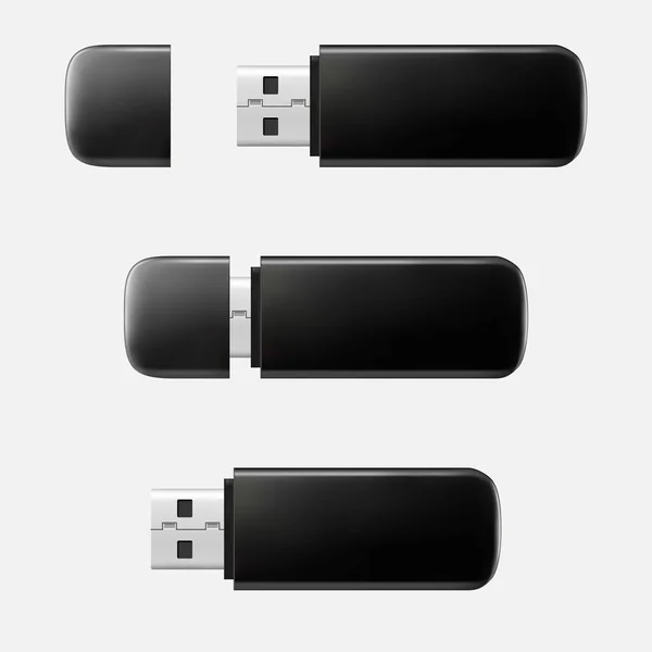 USB Flash Drive. Realistic mockup. Vector eps10. — Stock Vector