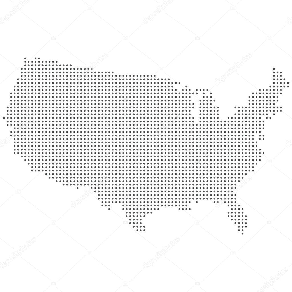 Dotted USA map on white. Vector eps10.