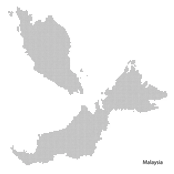 Malesia punteggiata mappa, vettori10 . — Vettoriale Stock