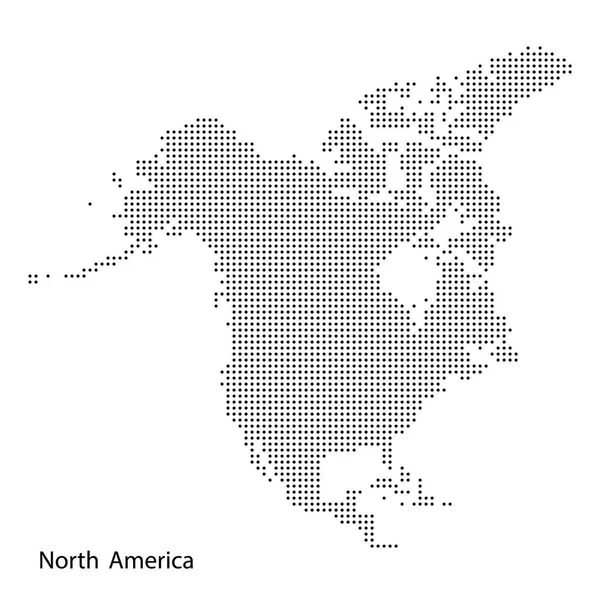 América do Norte Vector Mapa pontilhado . — Vetor de Stock