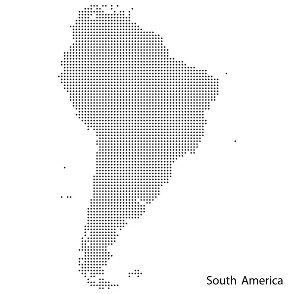 Mapa pontilhado da América do Sul. Vetor eps10 . — Vetor de Stock