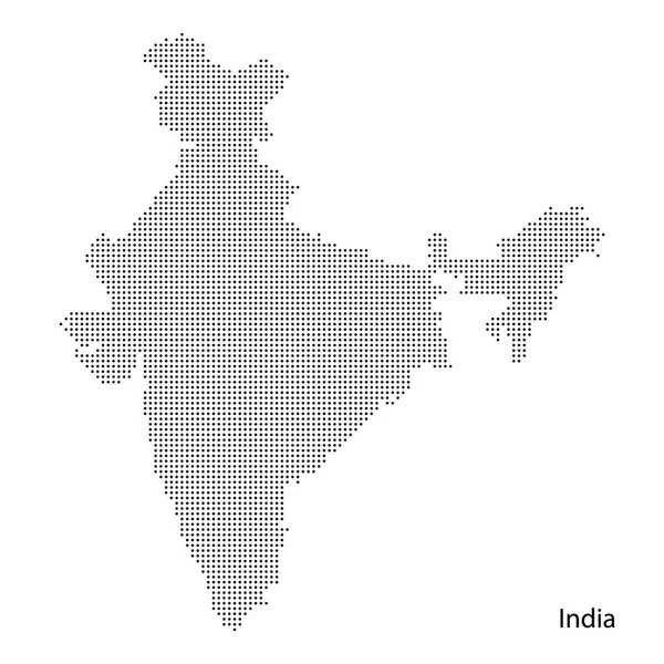 虚线印度地图。矢量 eps10. — 图库矢量图片