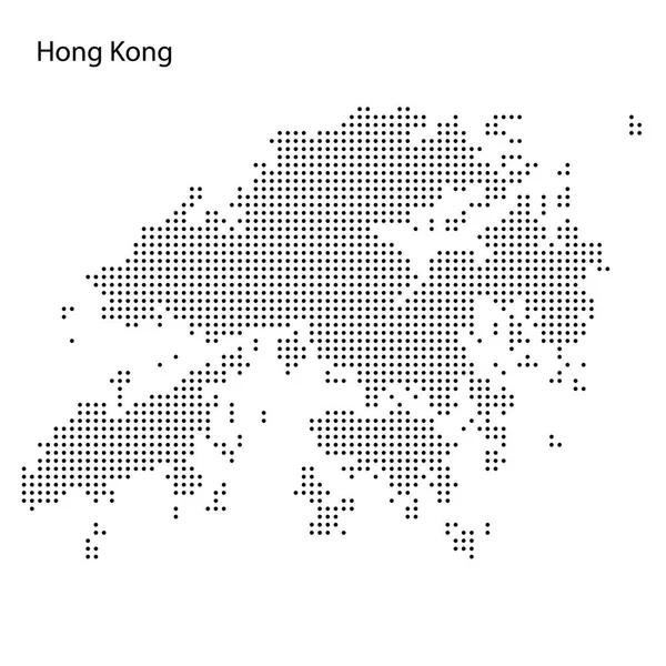 Mapa pontilhado de Hong Kong. Vetor eps10 . — Vetor de Stock