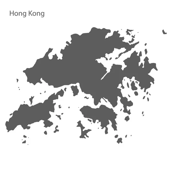 Mapa cinzento de Hong Kong. Vetor eps10 . — Vetor de Stock