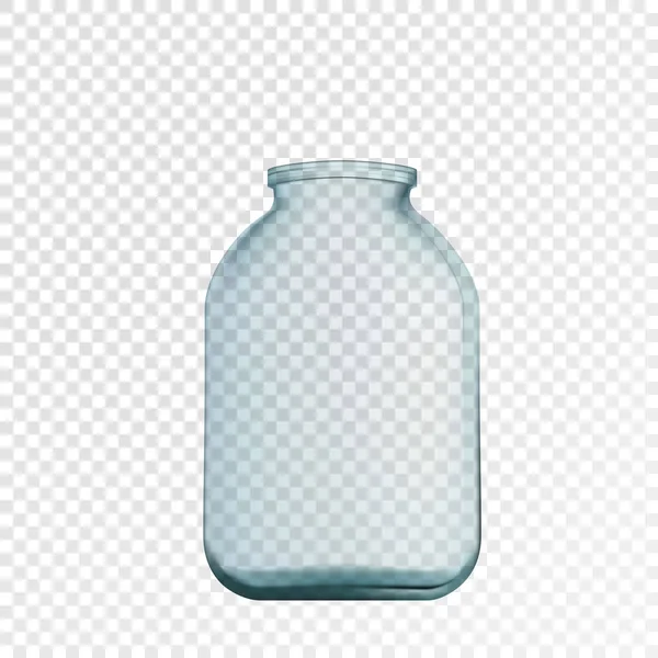 Vide pot en verre de trois litres. Isolé sur blanc. Vecteur photoréaliste eps — Image vectorielle