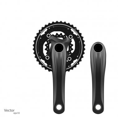 Vector illustration of Realistic bicycle Crankset on a white background clipart