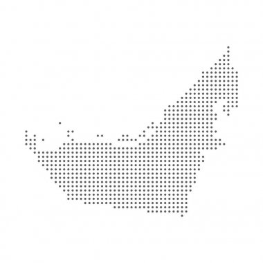 Noktalı harita ofunited Arap Emirlikleri ülke. Soyut yarı ton nokta deseni yapılan