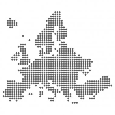 Noktalı Avrupa Haritası. Vektör eps10.