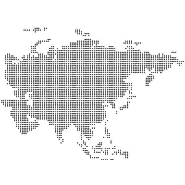 Mappa punteggiata dell'Asia. Passi vettoriali 10 . — Vettoriale Stock