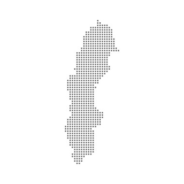 Noktalı polka benekleri İsveç 'in piksel haritası, vektör illüstrasyonu.