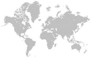 Dünyanın noktalı haritası. Vektör Eps10