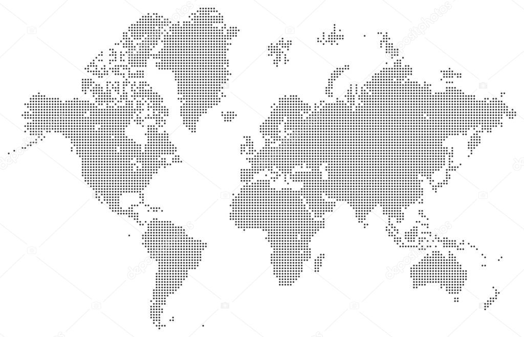 Dotted map of the World. Vector eps10