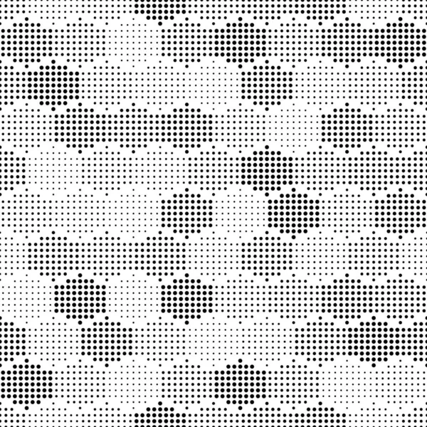 Vektor nahtlose Muster. geometrische Fliesen mit Punkten unterschiedlicher Größe. einfacher Hintergrund der gelochten Sechsecke — Stockvektor