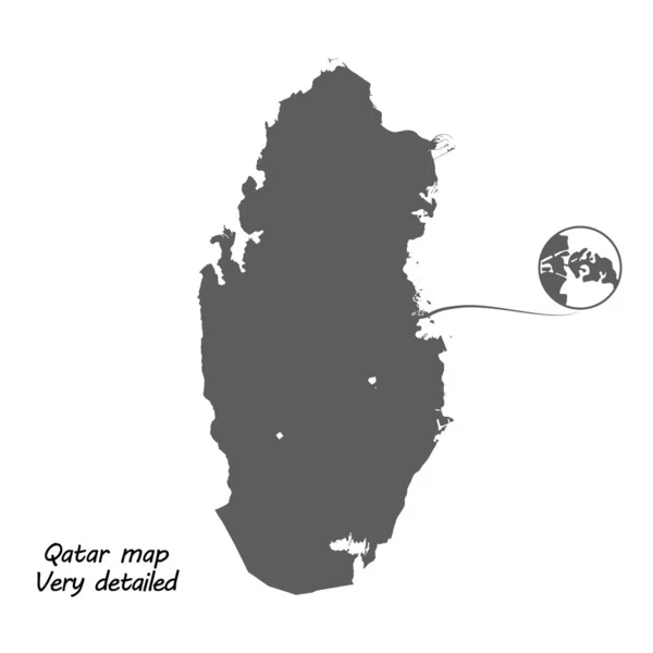 Высокая детальная векторная карта Катара. Очень точная — стоковый вектор