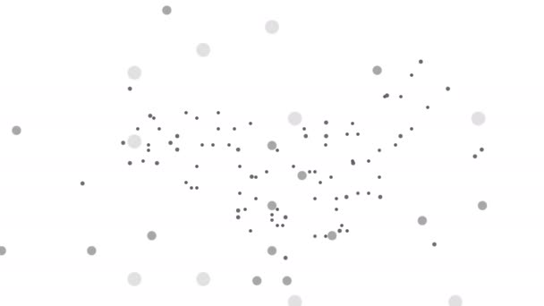 Mapa de lunares punteados píxeles partícula Rusia, los puntos que caen estilo. Animación de vídeo 4K. Tan pronto como sea posible podrán los demás países — Vídeo de stock