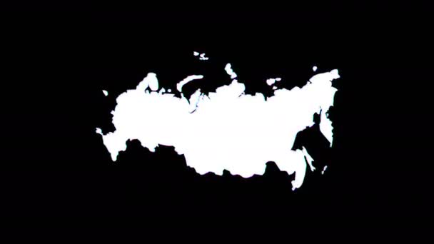 4K Looping Rusia mapa de animación Glitch — Vídeo de stock