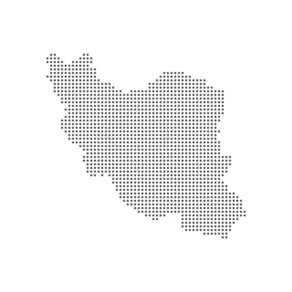 Abstract dotted polka dots pixel particle Iran map. Vector eps10 — ストックベクタ