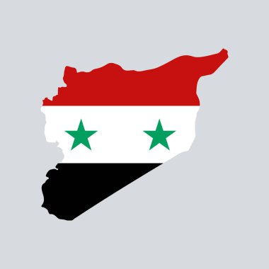 Syria map with flag inside. Vector eps10