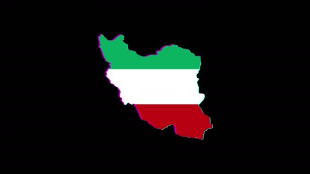 4K Looping Iran Map Animation Glitch — ストック動画