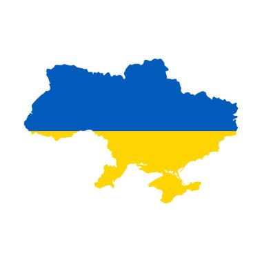 Ukraine map with flag inside. Vector eps10