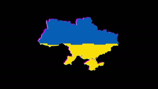 4K Looping Ucrania mapa de animación Glitch — Vídeo de stock