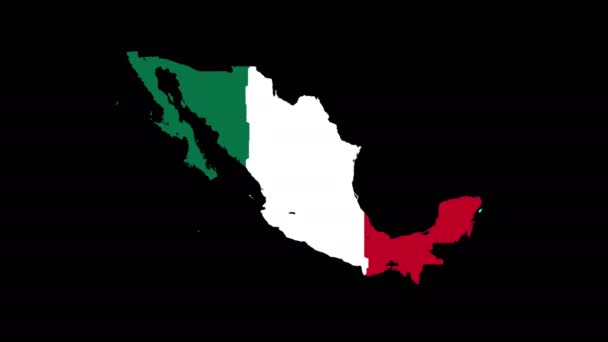 4k Looping Mexiko Karta Animation Glitch — Stockvideo