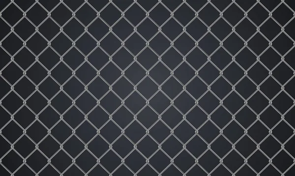 现实的网状栅栏的结构. 无缝线矢量围栏，隔离在黑暗的黑色背景。 病媒第10页 — 图库矢量图片