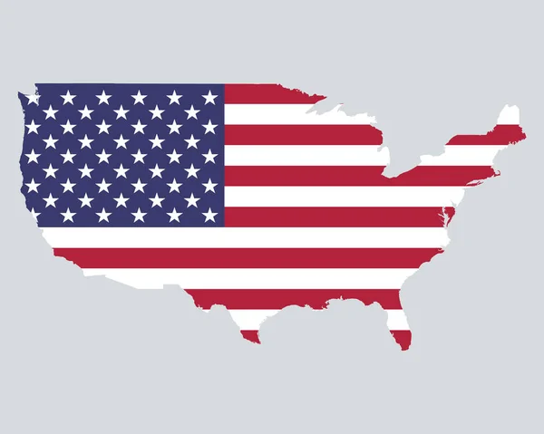 Mappa USA con la bandiera all'interno. Eppie vettori10 — Vettoriale Stock