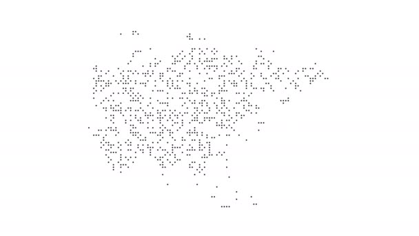 Asia Dotted Map Networking Particle Pixel Motion Graphic 4K. Asia mapa abstracto se ensambla a partir de la caída de puntos — Vídeo de stock
