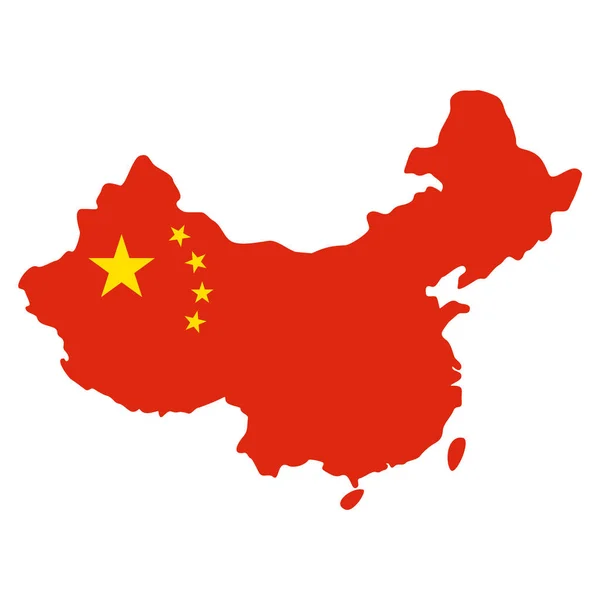 Mapa y bandera dentro de China. Vector eps10 . — Vector de stock