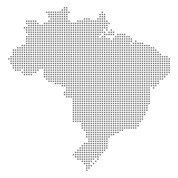 Brazil map dot polka dotted pixel particle. — Wektor stockowy