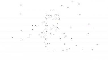 Arjantin Noktalı Harita Ağı Nokta Hareketi Grafik 4K. Soyut Arjantin haritasının görünüp kaybolması.