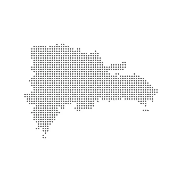 Vetor dotado polka dot pixel mapa de partículas da República Dominicana — Vetor de Stock