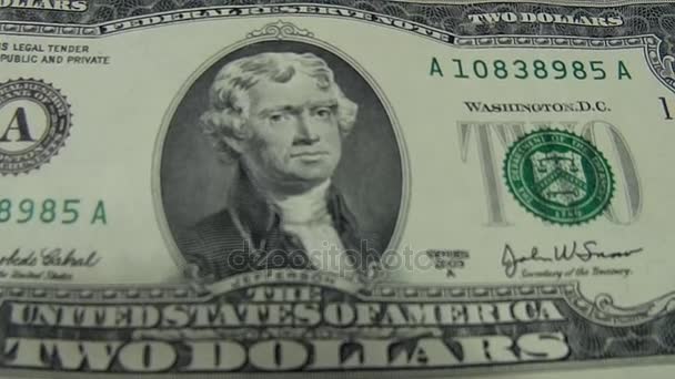 Przez lupę do obejrzenia bill, dolarów — Wideo stockowe