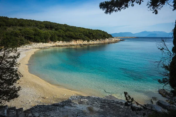 Pintoresca playa Emblisi en la isla de Cefalonia, Grecia —  Fotos de Stock