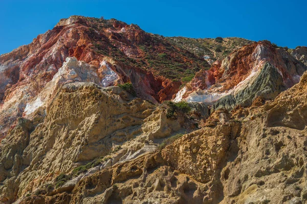 Cores naturais da praia de Firiplaka, Milos, Grécia — Fotografia de Stock