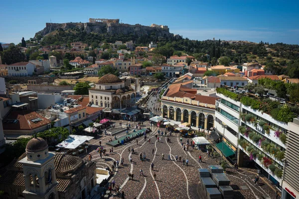 Scenic view to Monastiraki square from the roof — Stock Photo, Image