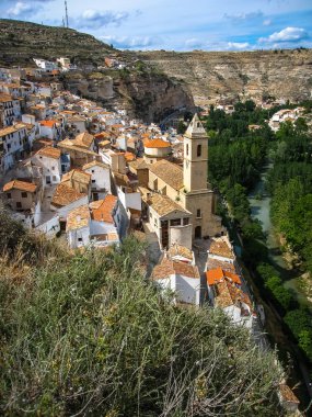Scenic cityscape at Alcala del Jucar, Castilla la Mancha, Spain