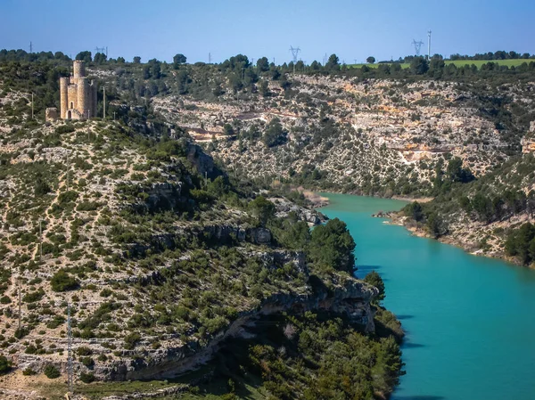 Ortaçağ Kalesi Alarcon, Castilla la Mancha, İspanya — Stok fotoğraf